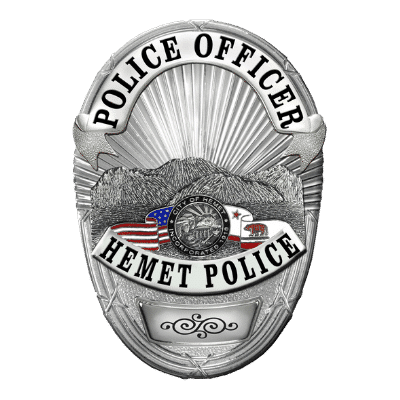 The Hemet Police Department badge