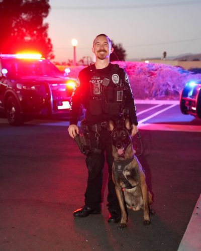 Hemet PD Officer Del Bono and K9 Argo